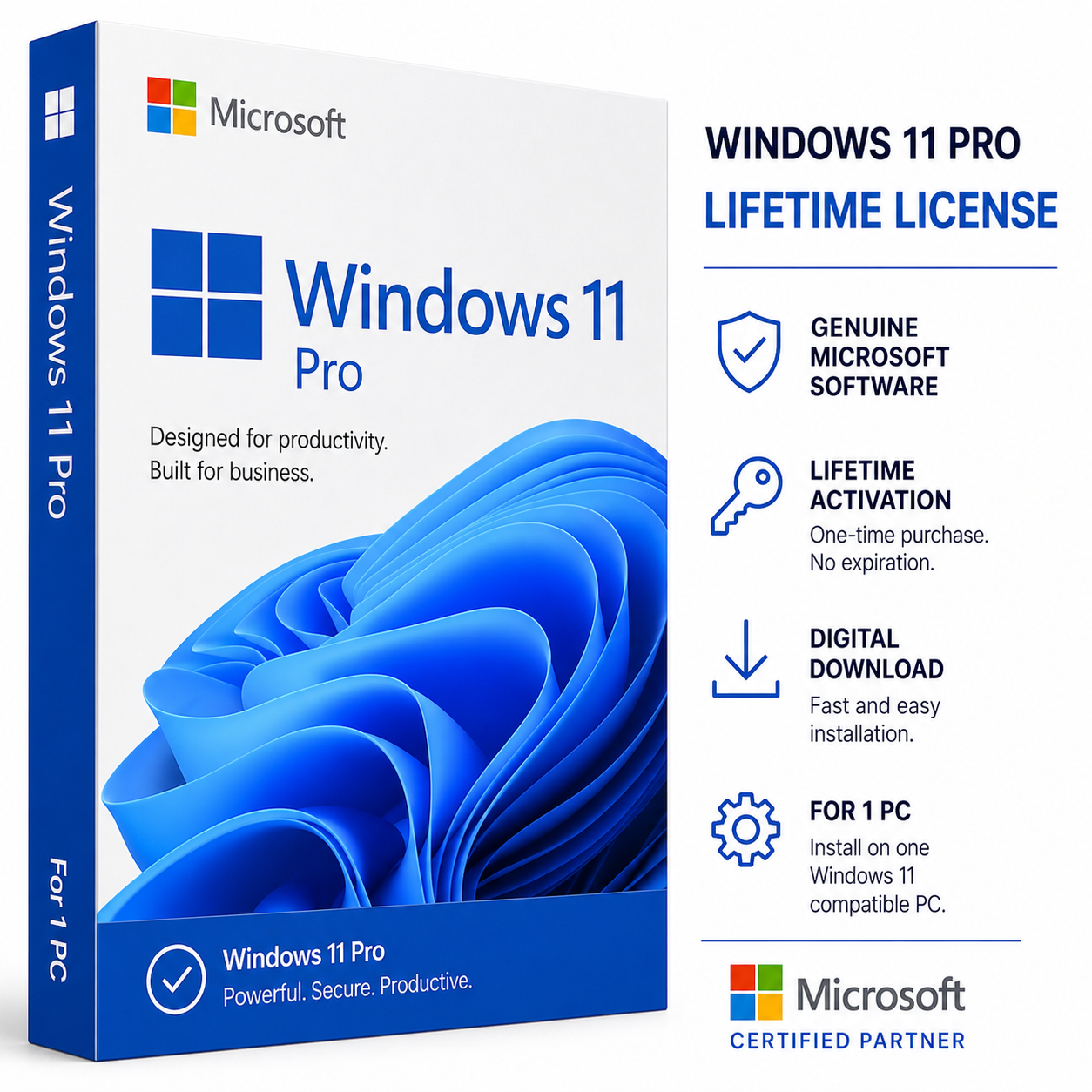 Microsoft Windows 11 Pro License Key – Genuine Digital Activation for 1 PC