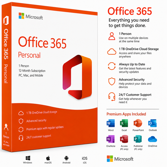Microsoft 365 Subscription License – Premium Office Apps & Cloud Services